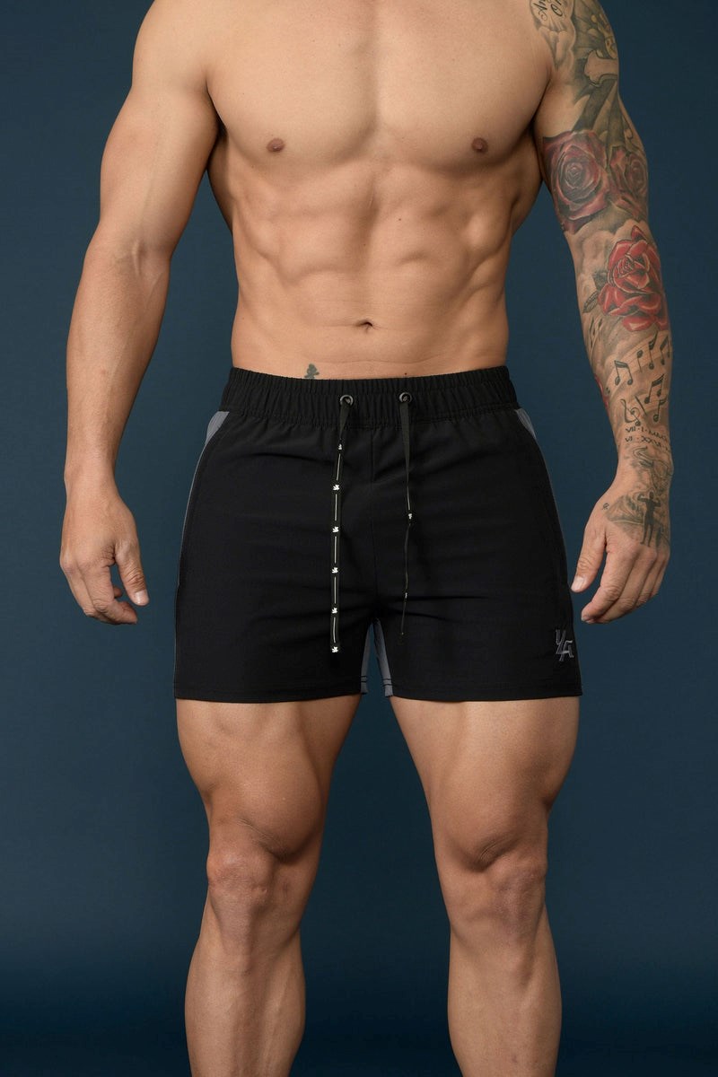 YoungLA 101 Bodybuilding Krátké Shorts Black/Gray | PKWZ08541