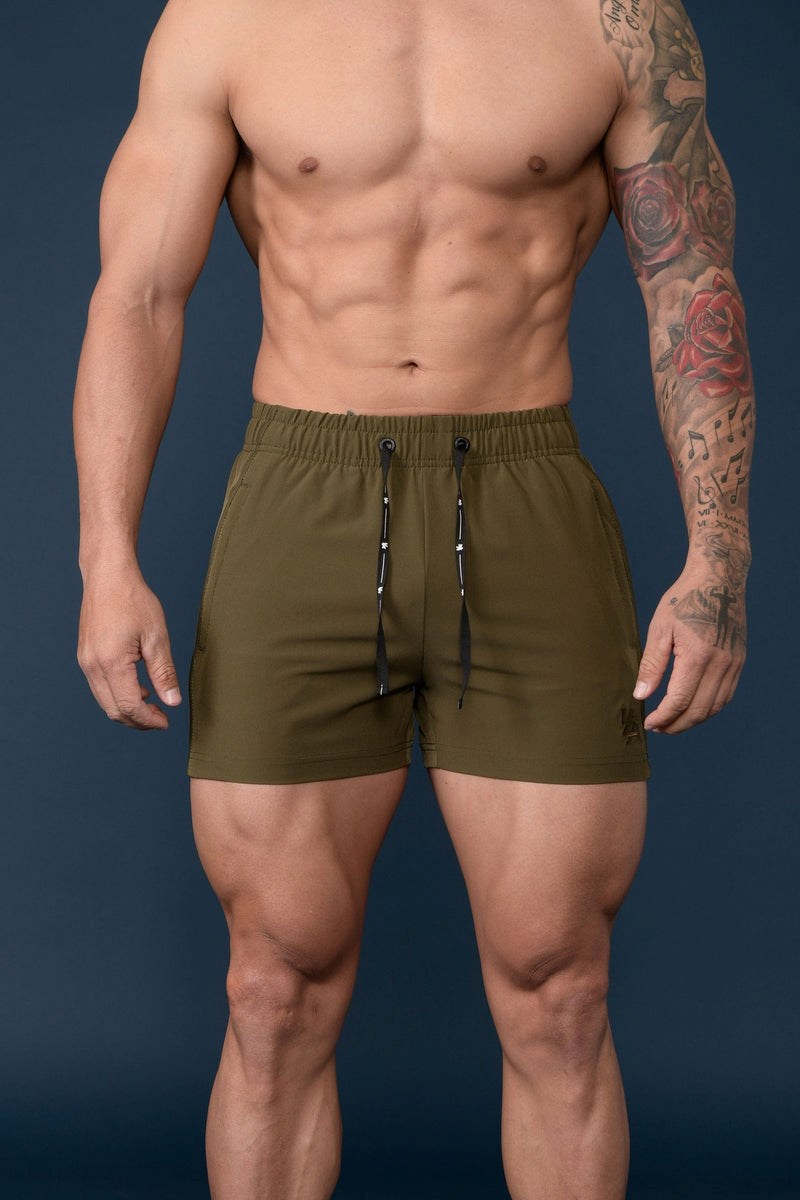 YoungLA 101 Bodybuilding Krátké Shorts Olivy Zelené | JQRE30297