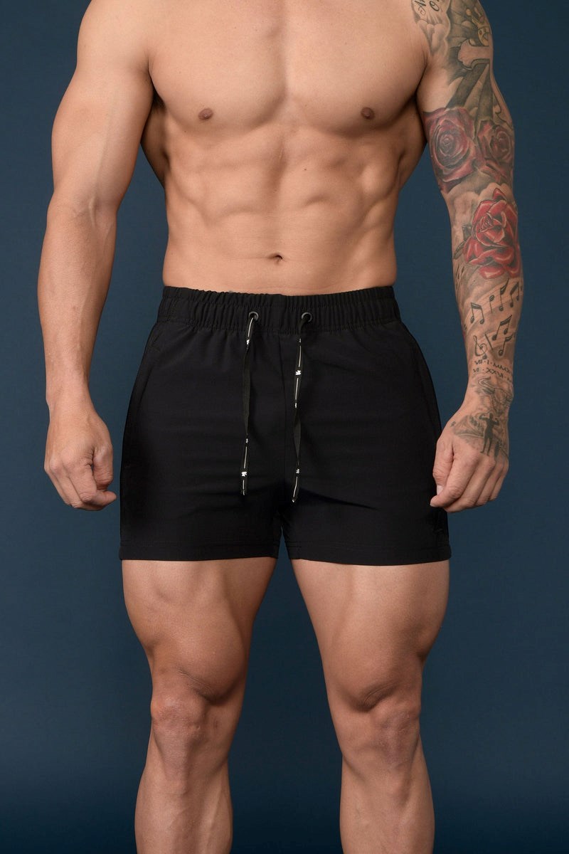 YoungLA 101 Bodybuilding Krátké Shorts Černé | RHAT14082