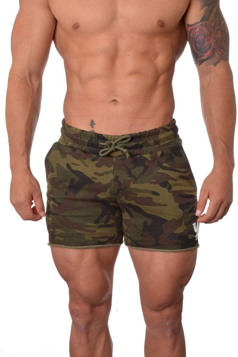 YoungLA 102 Bodybuilding French Terry Shorts Maskáčové Zelene | BPVD47396