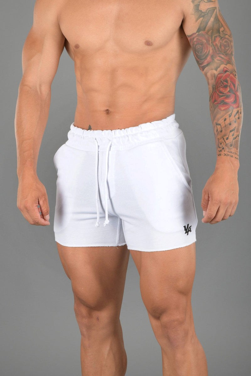 YoungLA 102 Bodybuilding French Terry Shorts Bílé | BVMI34605