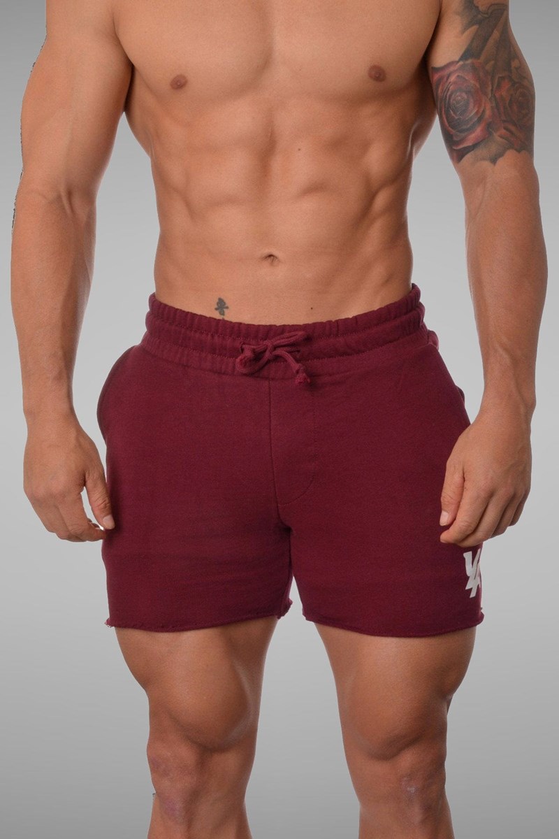 YoungLA 102 Bodybuilding French Terry Shorts Vínové | JUSY27514