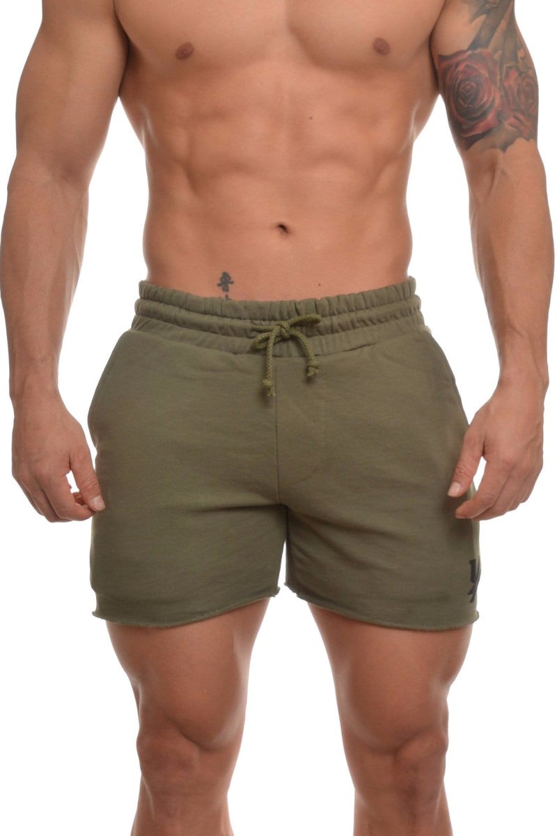 YoungLA 102 Bodybuilding French Terry Shorts Olivy Zelené | OUQR40973