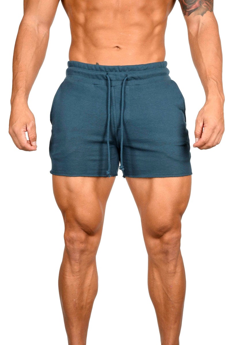 YoungLA 102 Bodybuilding French Terry Shorts Teal | ZYJQ50427