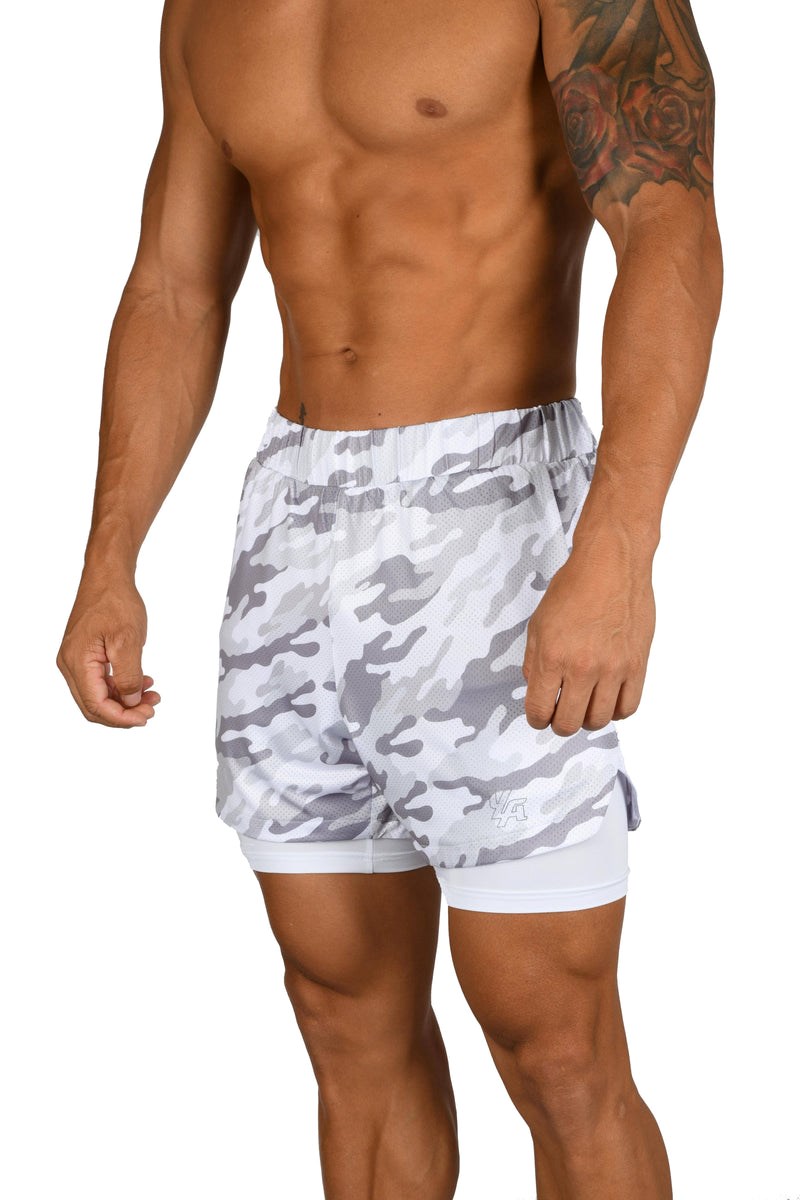 YoungLA 105 Compression Shorts 2.0 Bílé | AWIJ31602