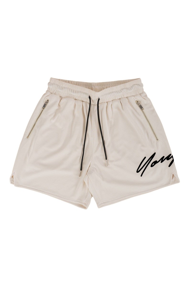 YoungLA 115 Signature Shorts Off-White | PQNW91762