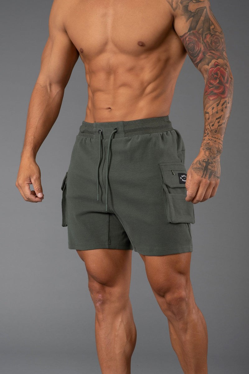 YoungLA 120 Cloud Cargo Shorts Zelene | XBJR07918