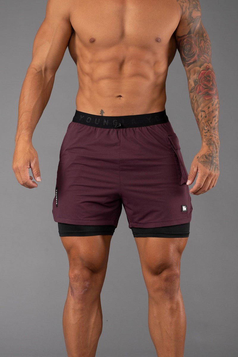 YoungLA 121 Performance Line Compression Shorts Plum | BTFH27968