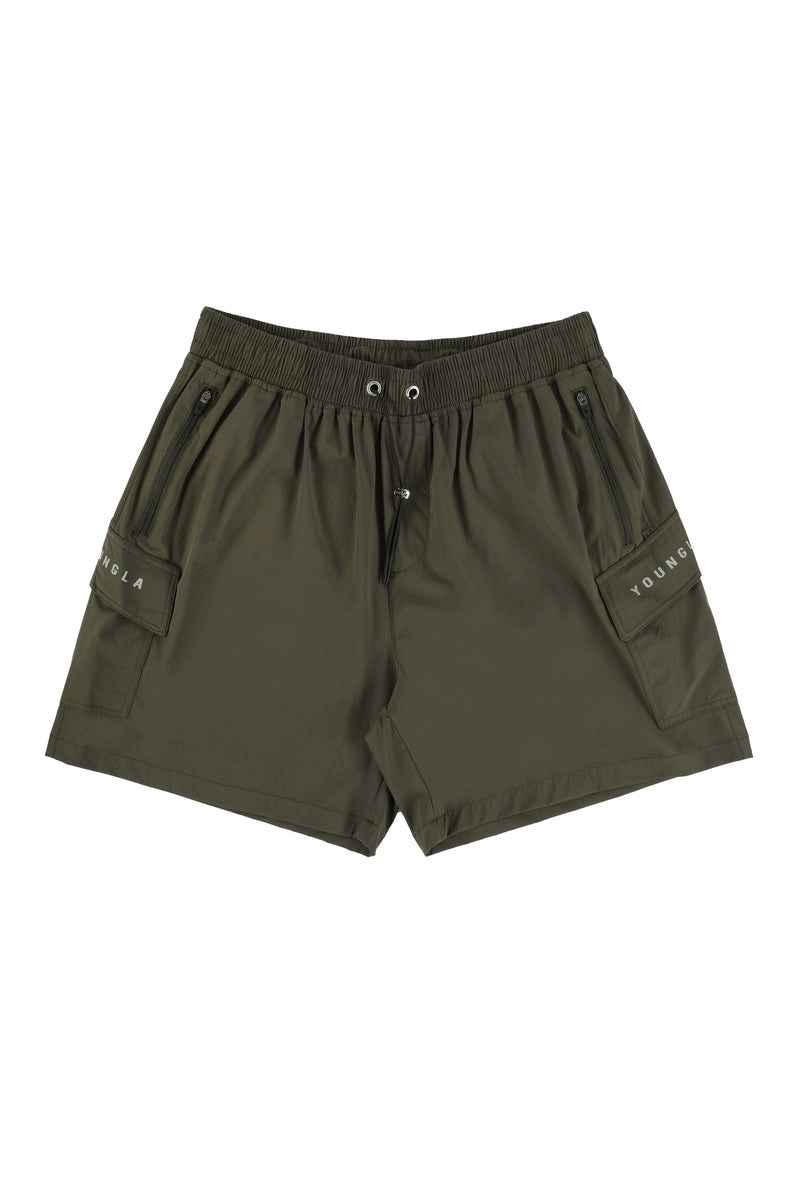 YoungLA 122 The Weekender Shorts Olivy Zelené | BWIE67490