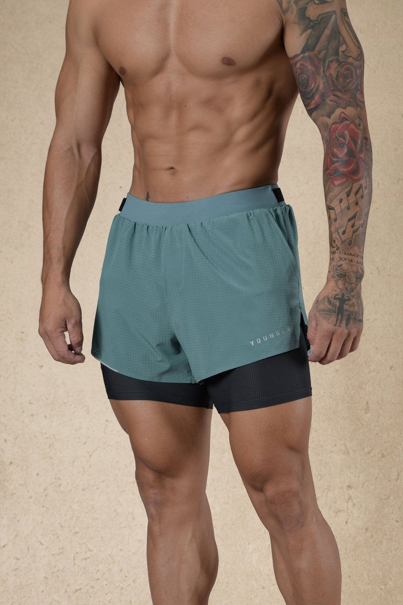 YoungLA 124 - 6am Compression Shorts Zelene | JKQY90712