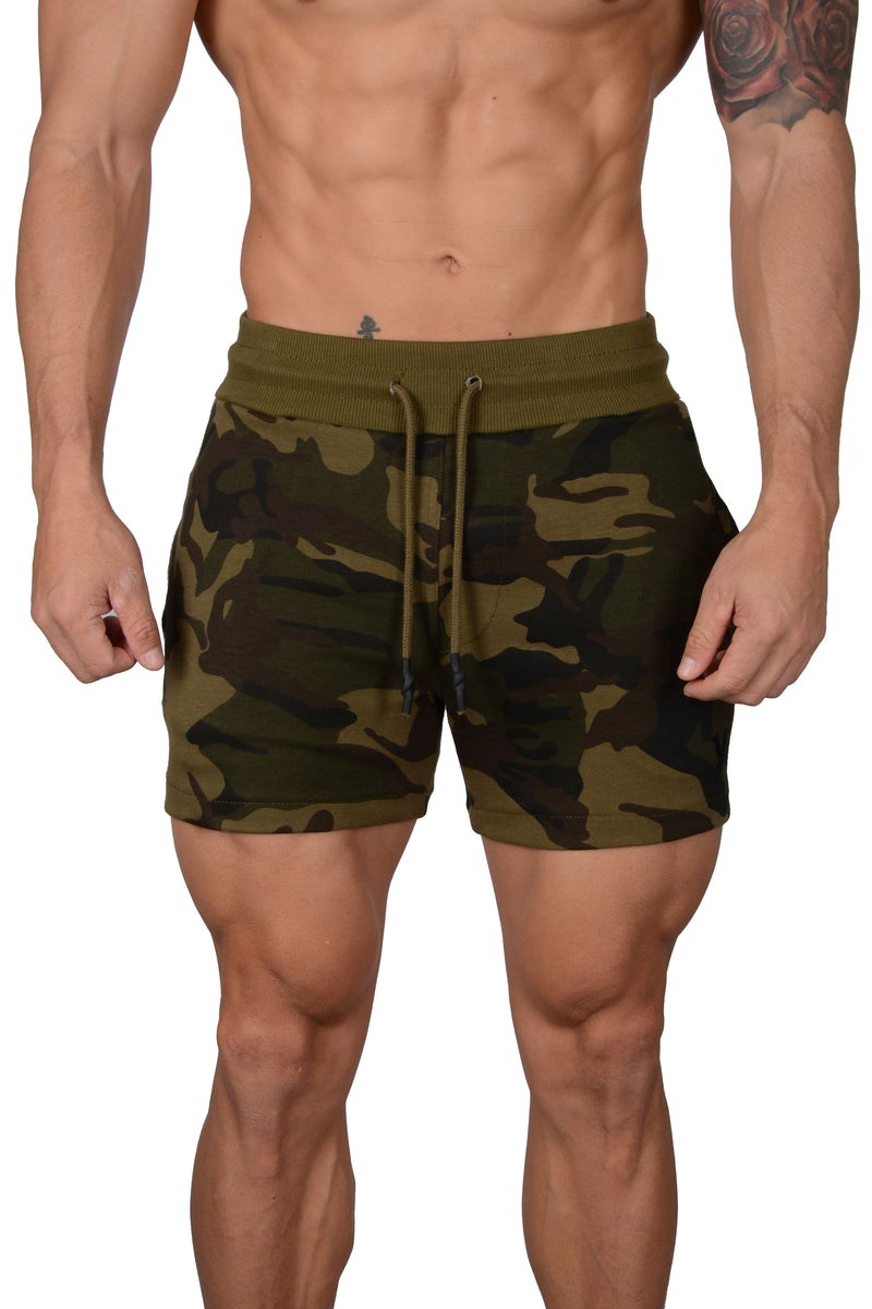 YoungLA 126 Interlock Shorts Maskáčové Zelene | TRCF70856