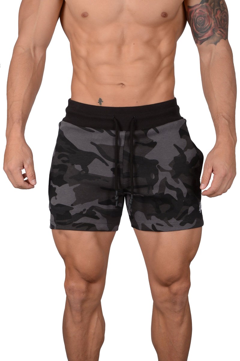 YoungLA 126 Interlock Shorts Maskáčové Černé | OASJ98107