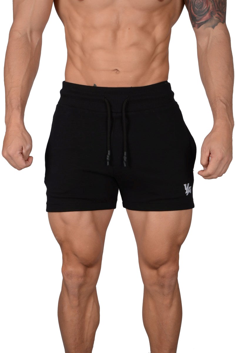 YoungLA 126 Interlock Shorts Černé | UYSW90142