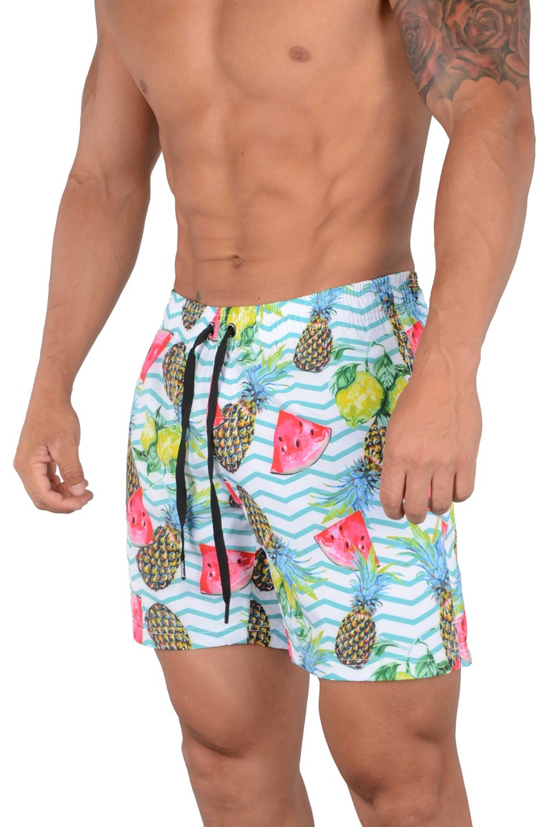 YoungLA 128 Abstract Swim Shorts \'22 Melon Pineapple | UNSM86521