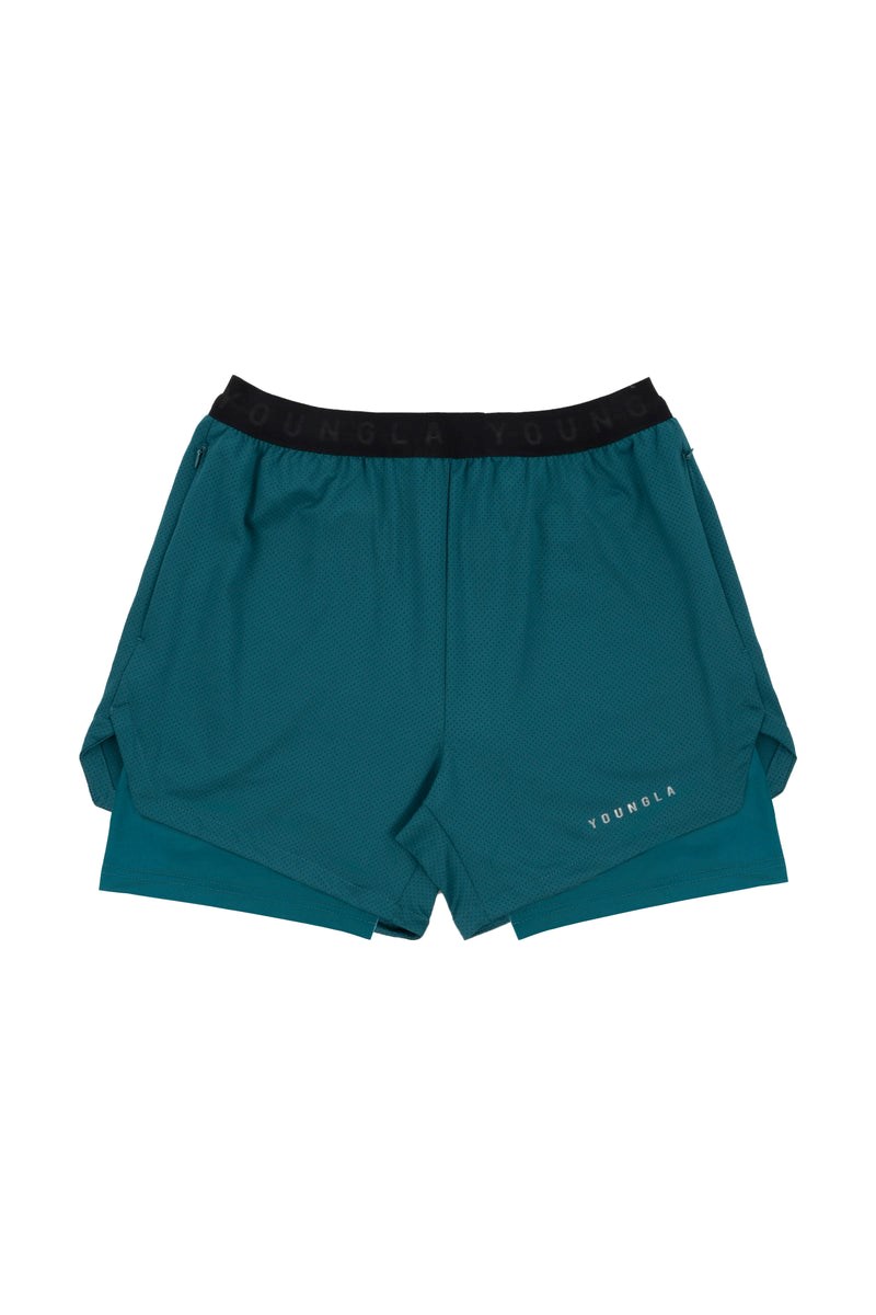 YoungLA 129 Trilogy Compression Shorts Teal | MPYF60758