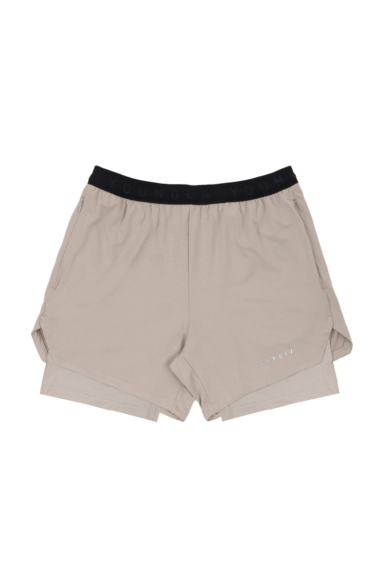 YoungLA 129 Trilogy Compression Shorts Tan | YDFI84796