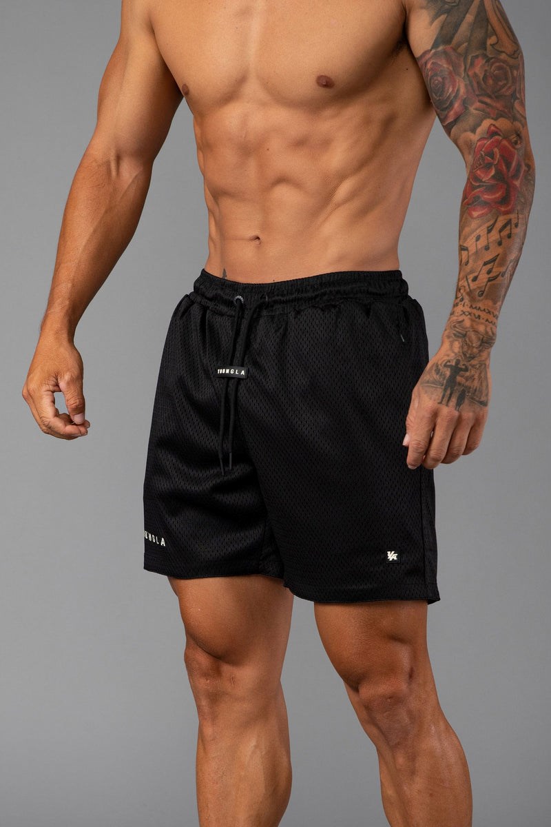 YoungLA 130 Essential Basketball Shorts Černé | ARHB02763