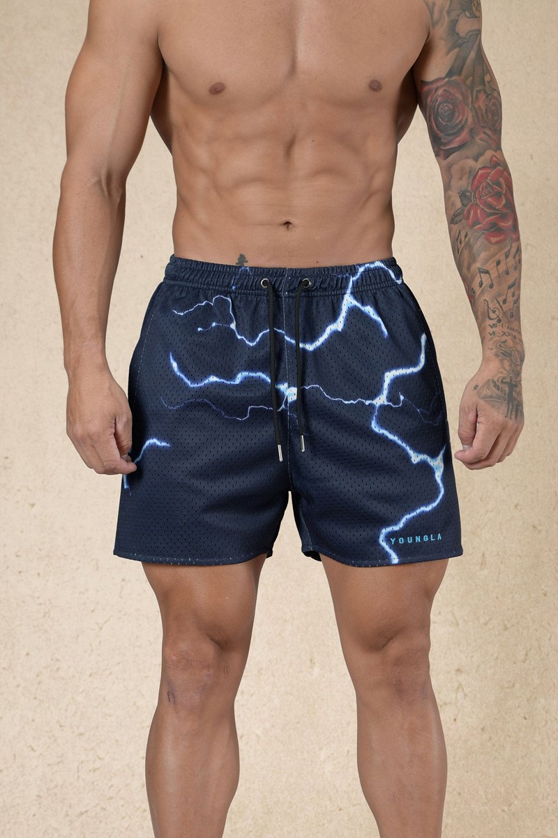 YoungLA 135 House Party Shorts Midnight Lightning | NOCR89015