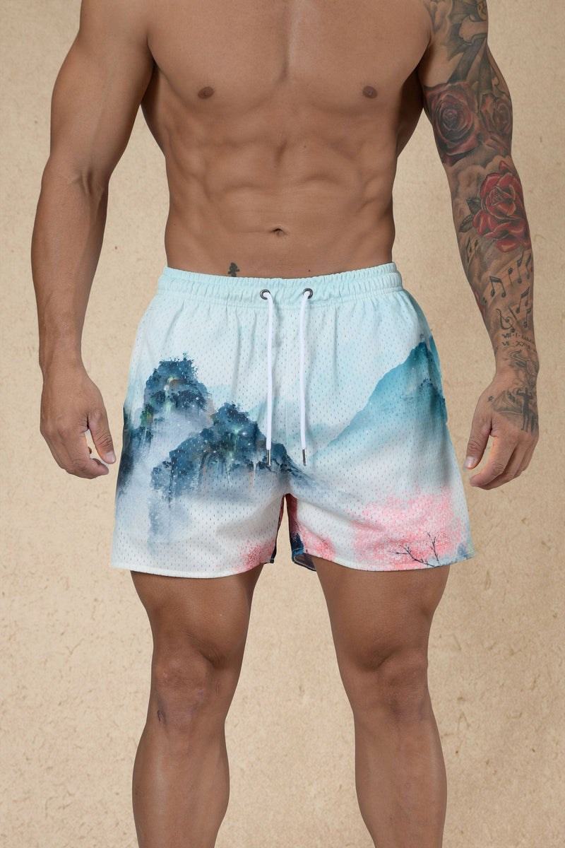 YoungLA 135 House Party Shorts Spring Scenery | ENWR97513