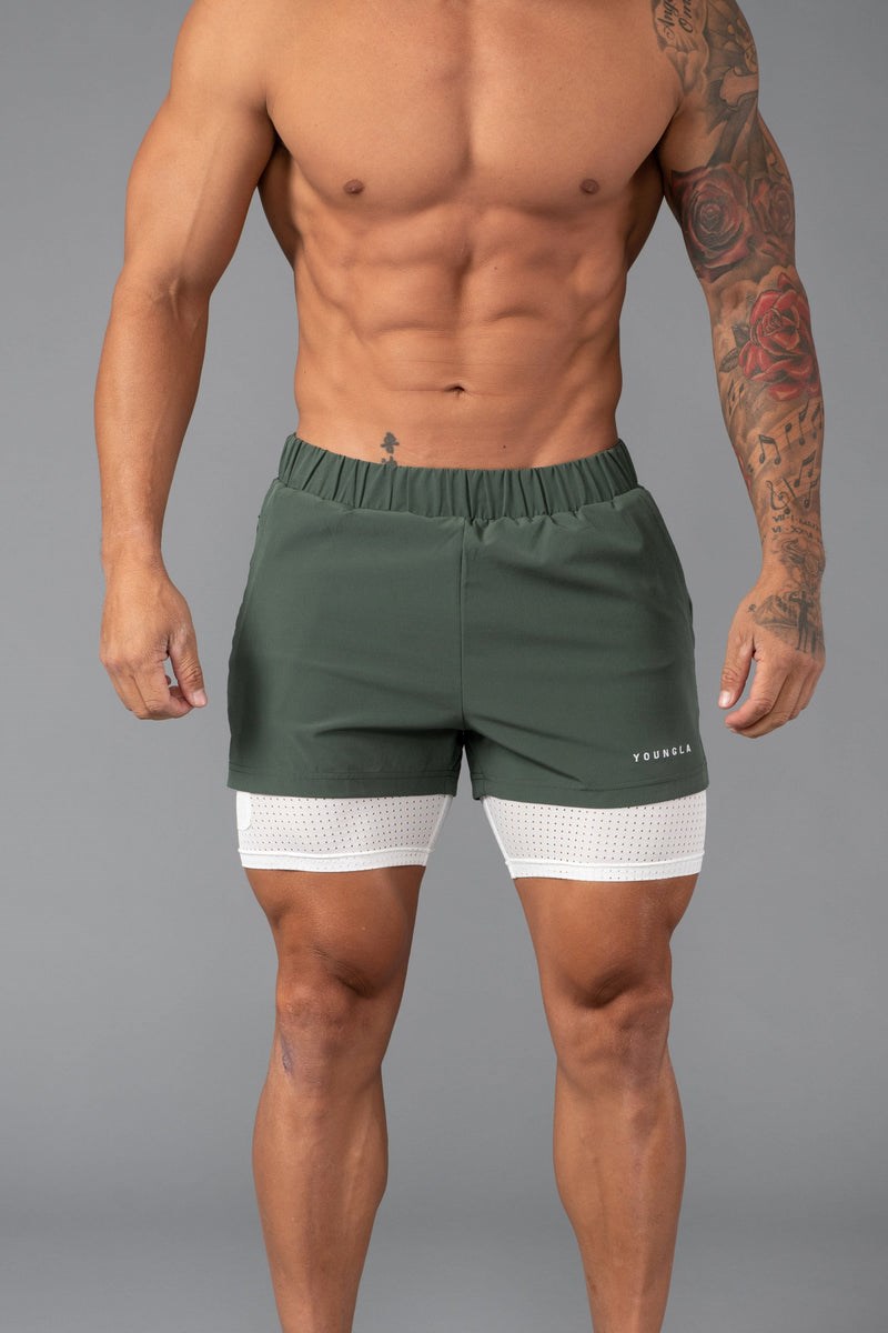 YoungLA 144 Peak Velocity Compression Shorts Zelene | ZCJS42168