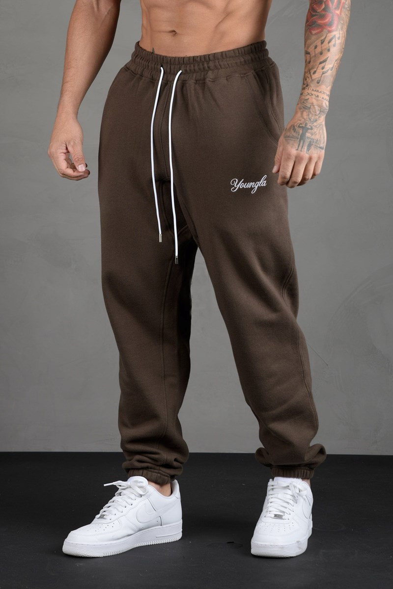 YoungLA 211 For Him Joggers Hnědé | MSHD42835