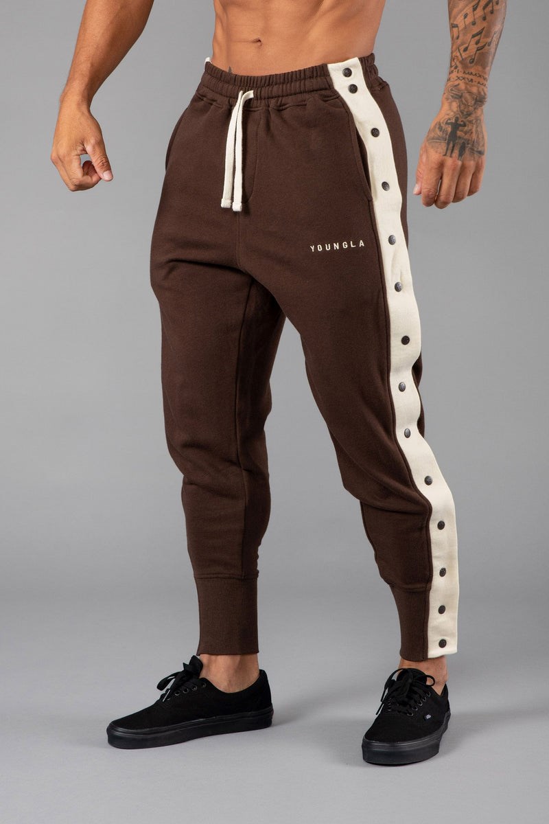 YoungLA 235 - 90s Tear Away Joggers Hnědé | GOVE46120