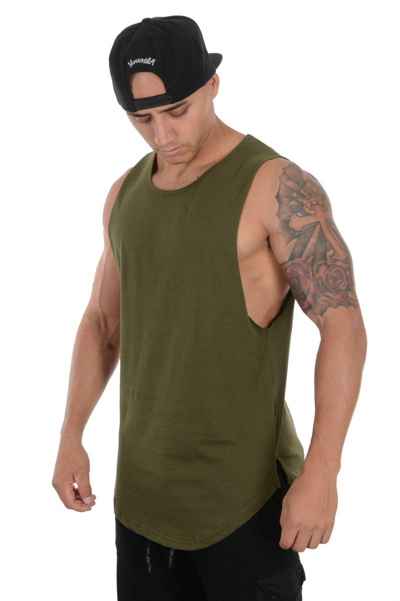 YoungLA 308 Muscle Tanks Olivy Zelené | VKHL27345