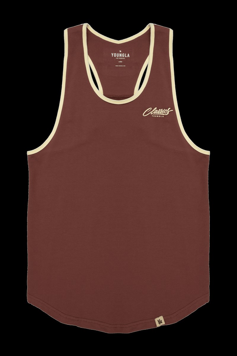 YoungLA 324 Classics Stringer Tank Hnědé | MECF10386