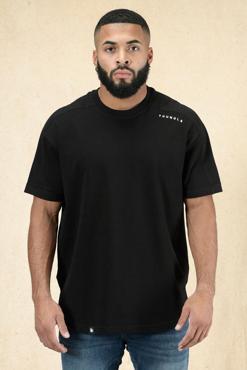 YoungLA 404 Offset Shortsleeves Černé | OFCY39027