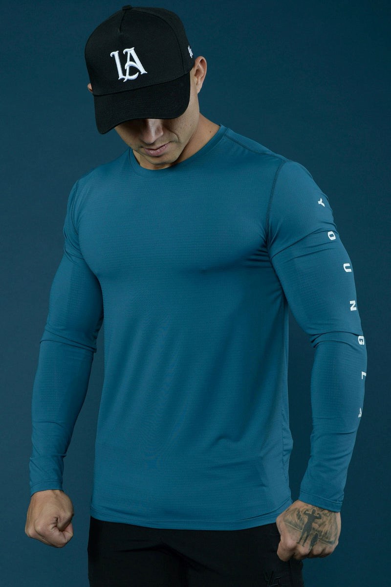 YoungLA 424 Zephyr Compression Long Sleeves Teal | KPUZ32491