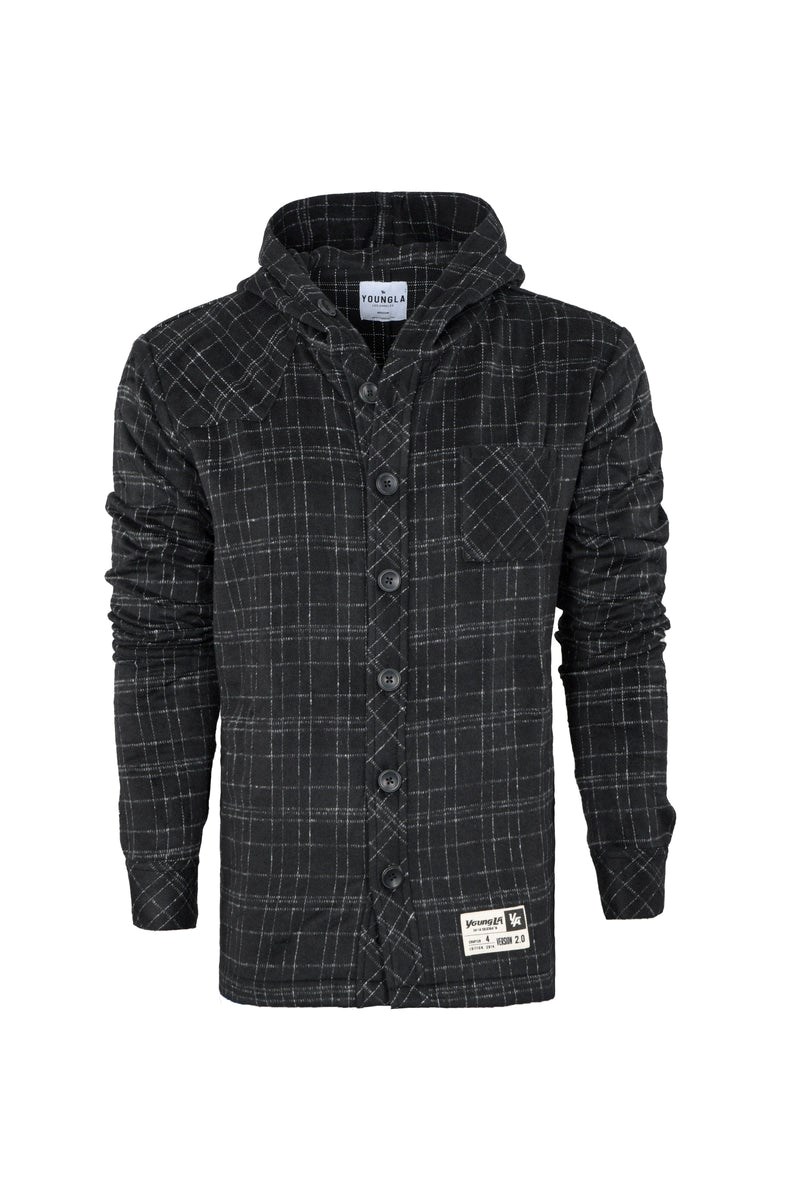 YoungLA 431 S Kapucí Flannels Černé | WABN62597