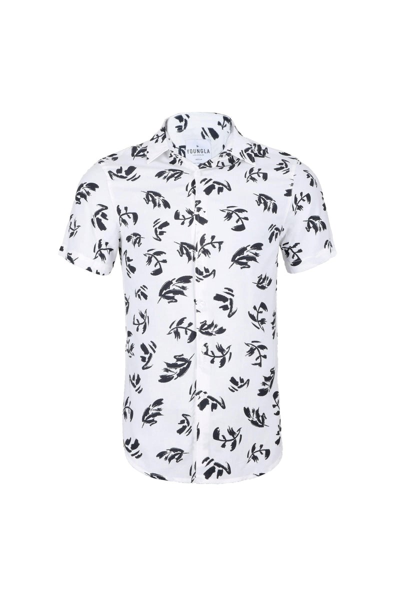 YoungLA 439 Miami Vice Krátké Sleeve Shirts Fallen Leaves | IWZK79430