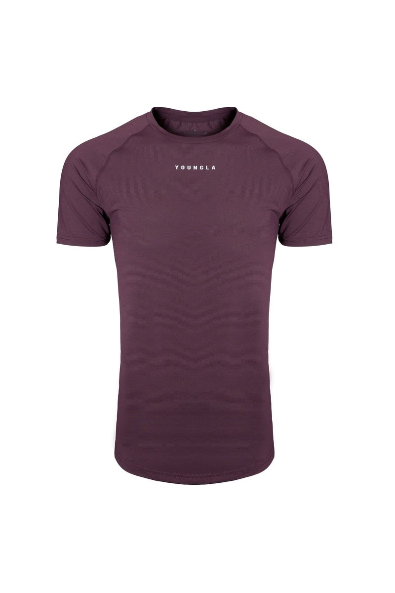 YoungLA 440 Performance Line Krátké Sleeve Shirts Plum | IPHM05647