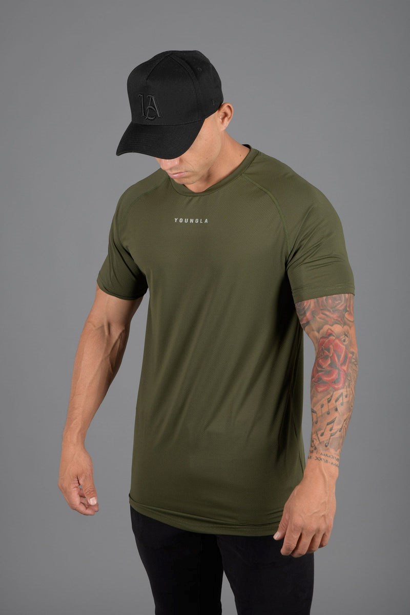 YoungLA 440 Performance Line Krátké Sleeve Shirts Olivy Zelené | NQSW73285