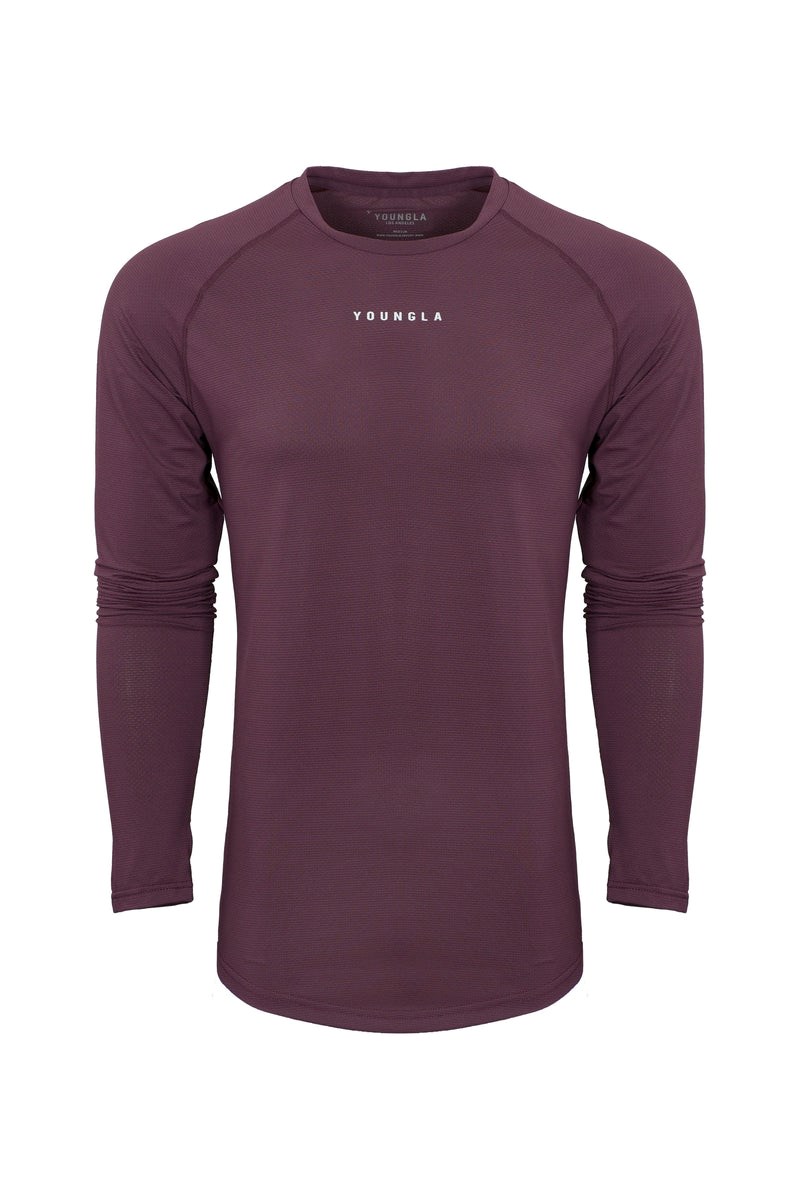 YoungLA 441 Performance Line Longsleeve Shirts Plum | EAOC19870