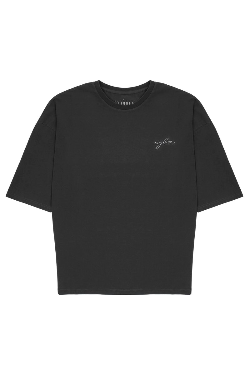 YoungLA 464 Skyline Super Sized Tees Černé Blankyt Světle Modré | IFRB47218