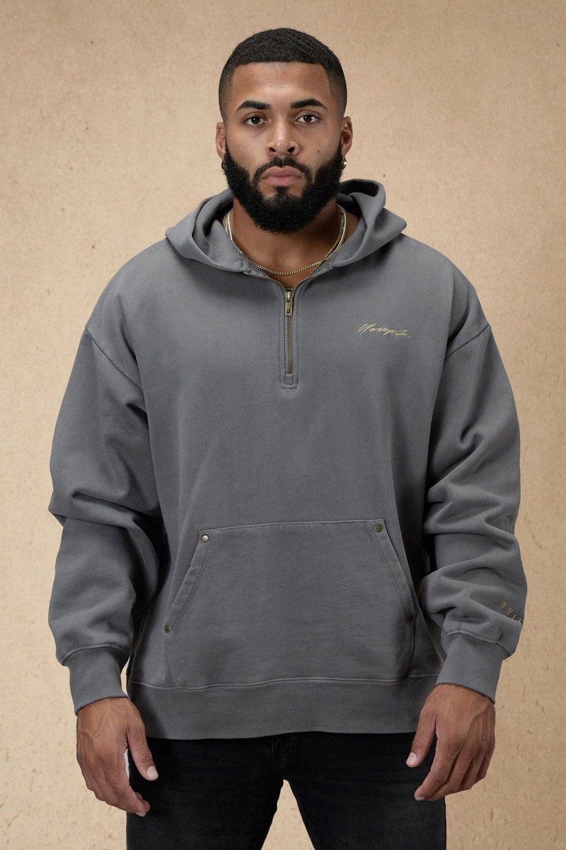 YoungLA 509 Rivet Quarter Zip Hoodie Šedé Blankyt Světle Modré | SXUL73910