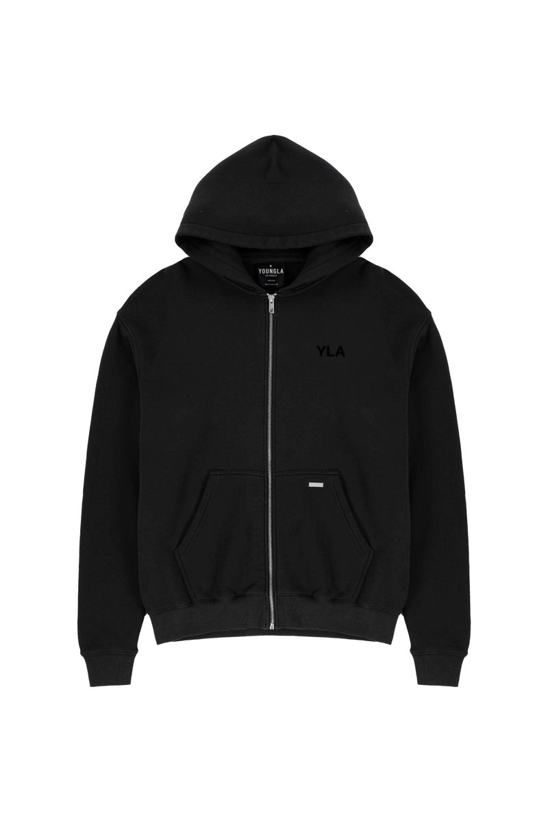 YoungLA 515 Monarch Zip-up Hoodie Černé Blankyt Světle Modré | RKDA86710