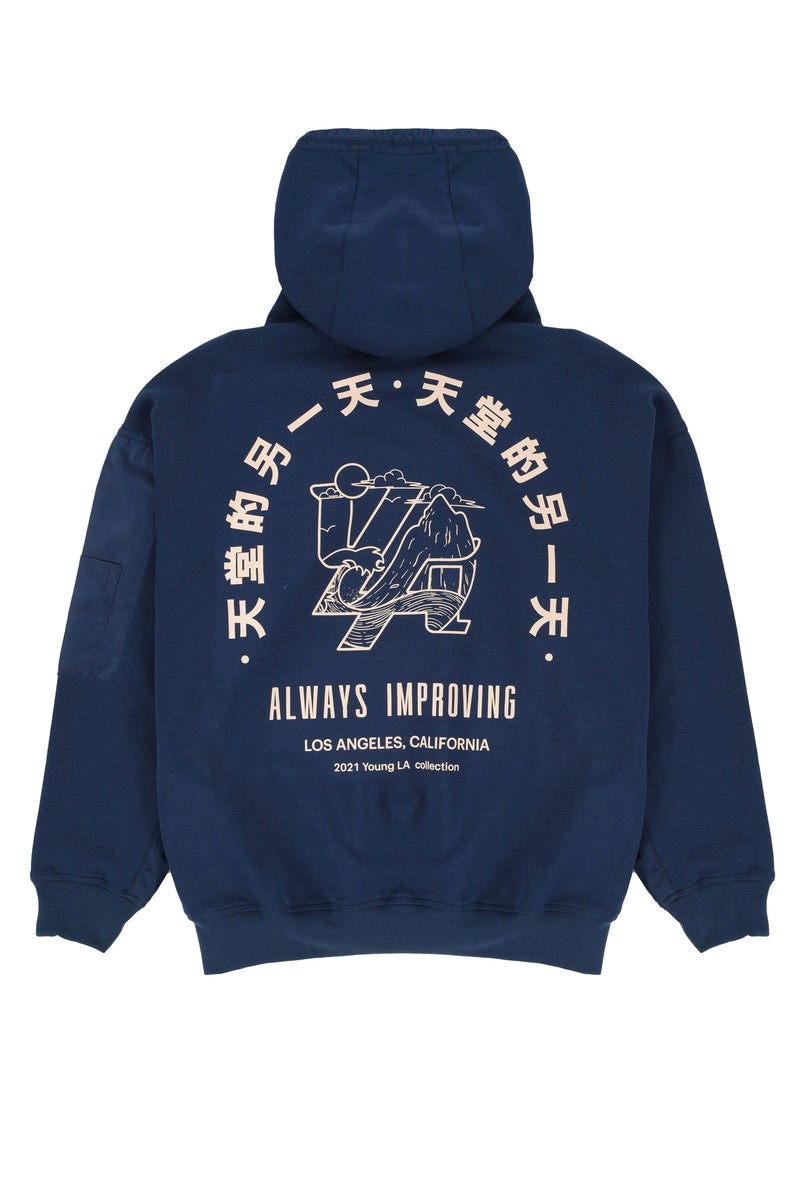 YoungLA 521 Goat Hoodies Tmavě Blankyt | VGSR02174