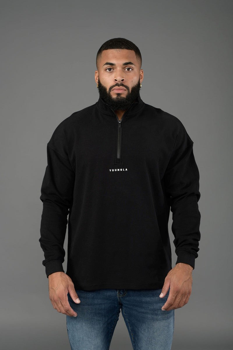 YoungLA 545 Cloud Quarter Zip Černé | WLZQ36740