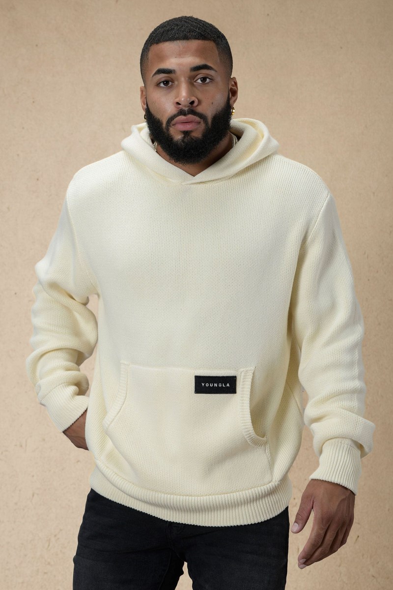 YoungLA 547 Mojave Pletené Hoodies Off-White | PAJU83624