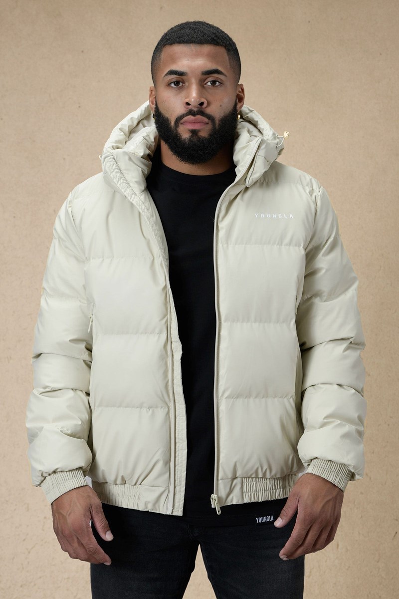 YoungLA 554 Brooklyn Puffer Jacket Off-White | WSDB36790