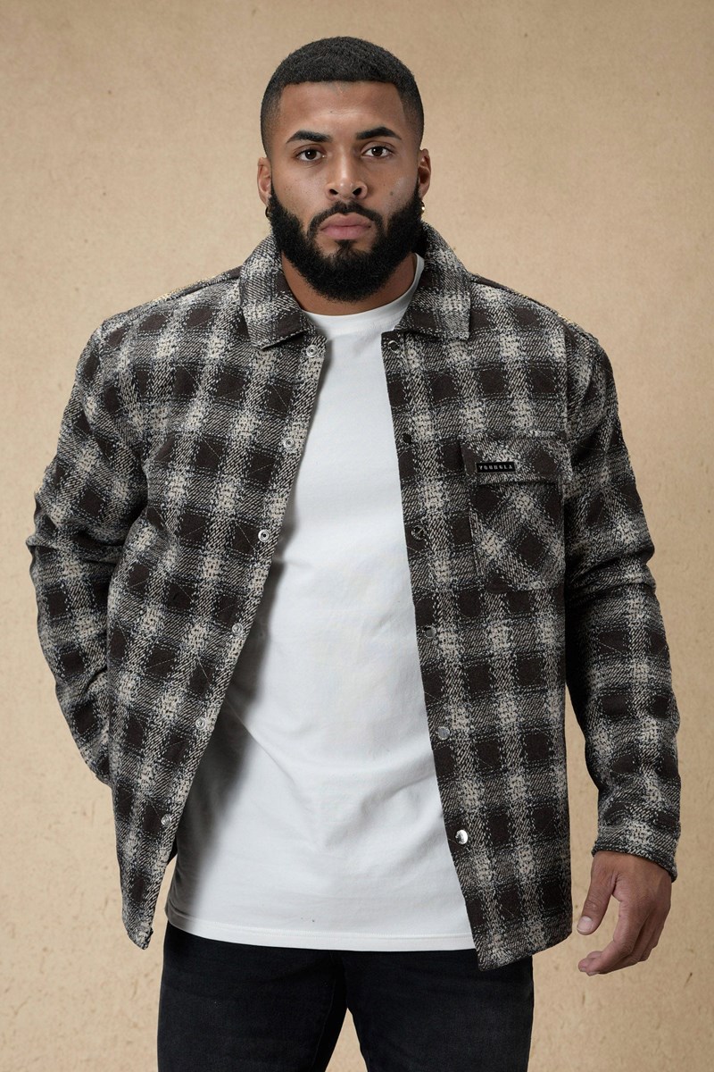 YoungLA 556 High Profile Flannel Jacket Hnědé | BJMX60432