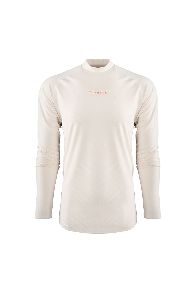 YoungLA 808 High Neck Compression Shirt Off-White | MKYE58639