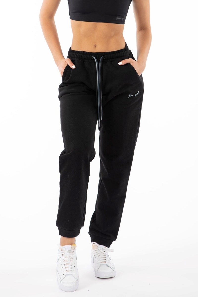 YoungLA W207 Triple String Joggers Černé | KROM28364