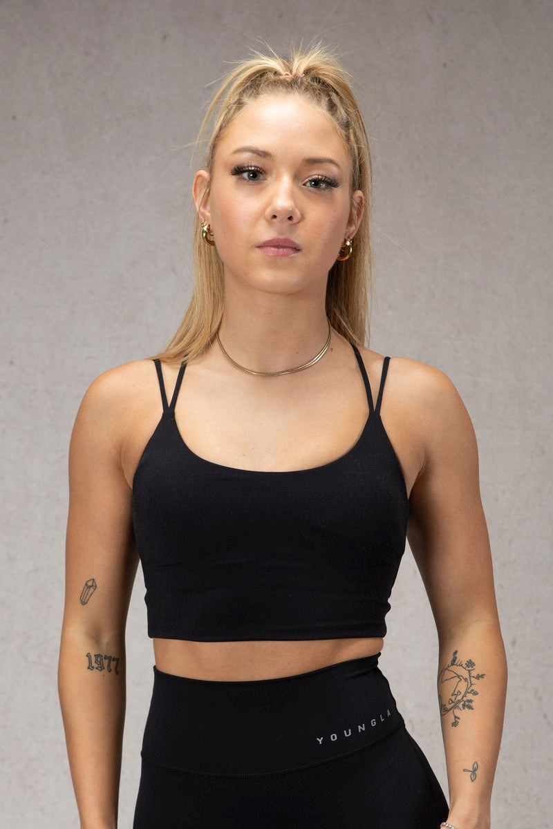 YoungLA W310 Progress Sports Bra Černé | MHVG45731