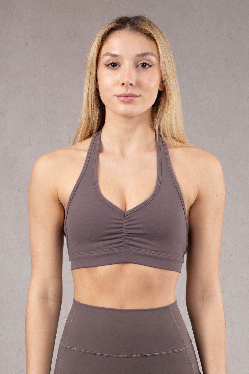 YoungLA W320 Power Backless Sports Bra Plum Truffle | PIUE39127