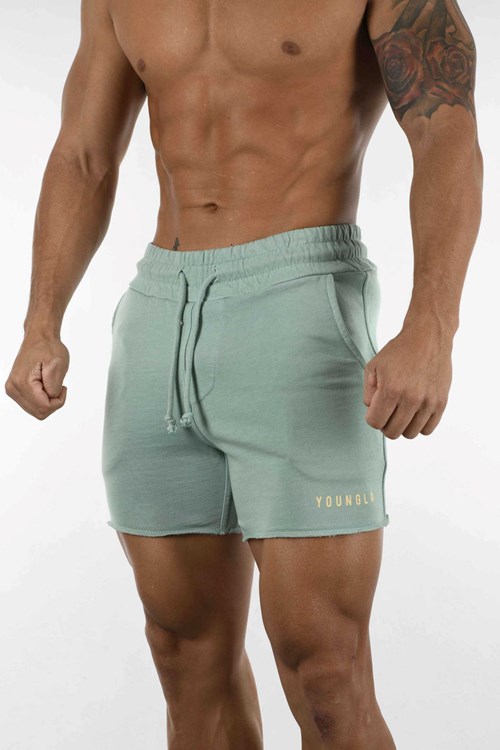 YoungLA 103 Shorts Pigment Washed Mátově Zelená Blankyt Světle Modré | NSTP96725