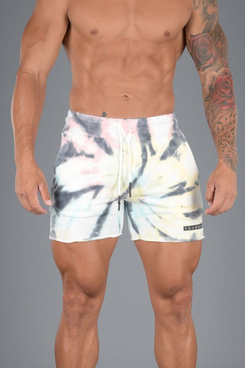 YoungLA 107 Tie Dye Krátké Shorts Cotton Candy | DEPZ42536