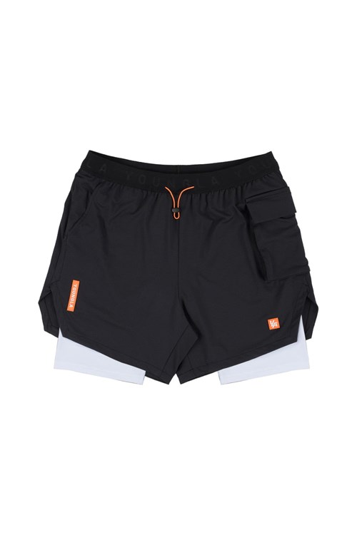 YoungLA 121 Performance Line Compression Shorts Černé | JLTN28539